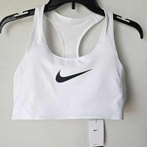 Nike Women’s White Swoosh Sports Bra - High Support